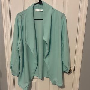 Mint Green Moa Moa Open Front Cardigan
